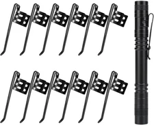 20 Pieces Replacement Flashlight Clip for Removable Accessories, Black Pocket Cl