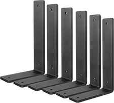 Heavy Duty Shelf Brackets 10 Inch, 6 Pack Floating Shelf Brackets, L Wall Shelf 