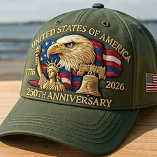 Baseball Cap United States 250th Anniversary Hat Suitable for Multiple Occasion