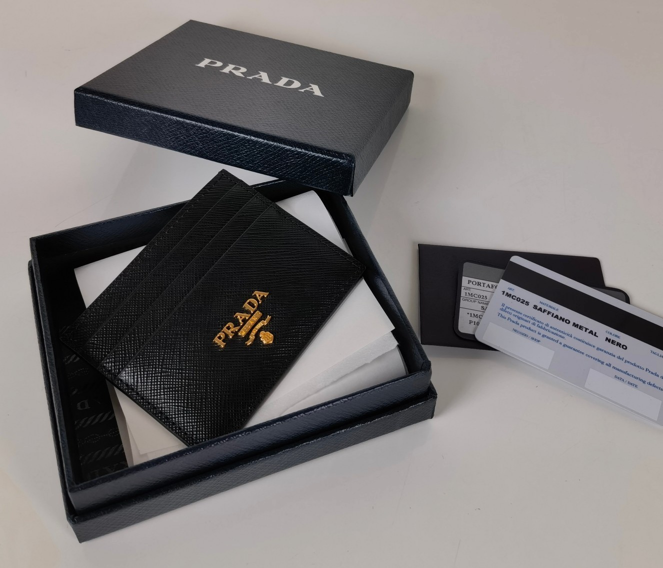 Prada 1MC025 Compact Saffiano Card Holder 11.2×8.5cm