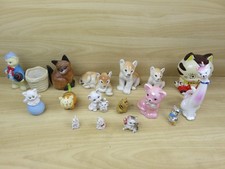 Lotto collezione raccolta di GATTI GATTINI LEONCINI MICI ceramica pasta legno da