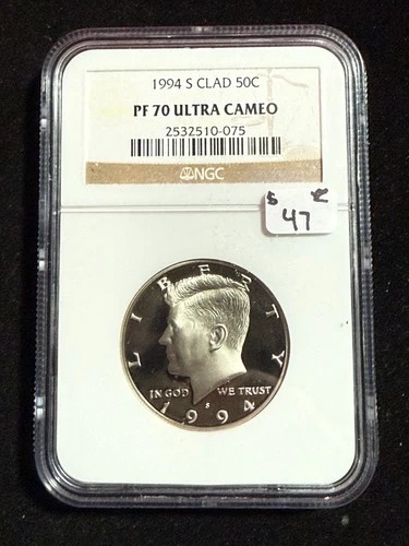 1994 S KENNEDY HALF DOLLAR CLAD NGC PF 70 ULTRA CAMEO