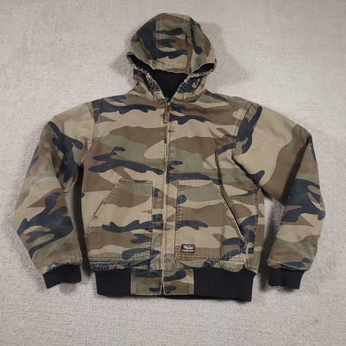 Walls Jacket Youth Large Camo Hooded Tough Wear Kidz Grow System Workwear Coat