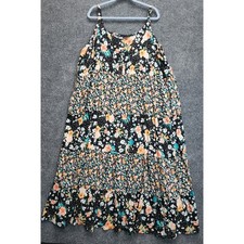 Torrid Women Floral Polka Dot Tiered Boho Cottagecore Rayon Maxi Dress Size 6