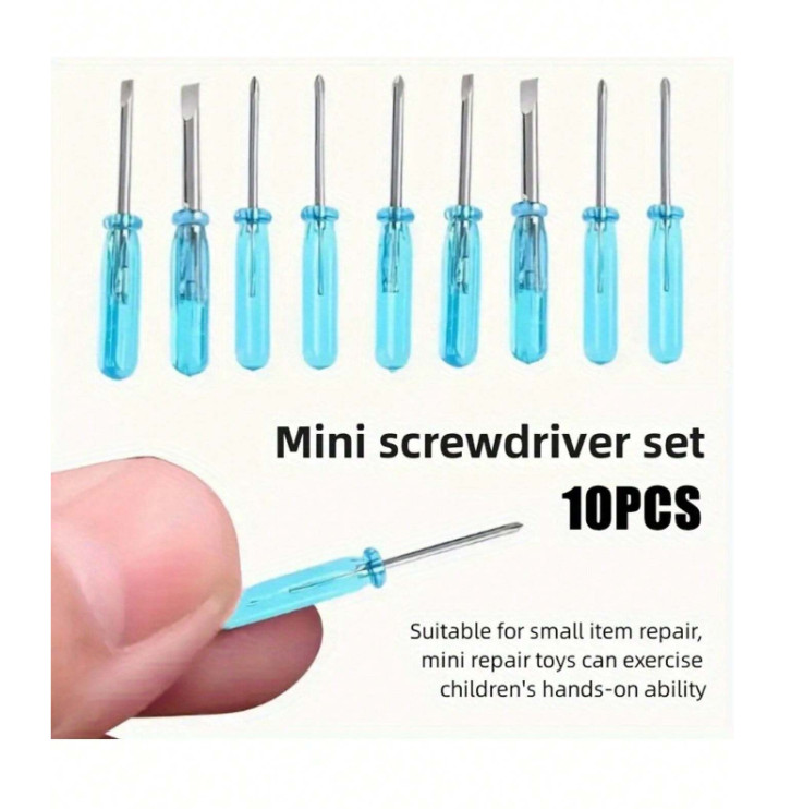10 pcs Mini Blue Screwdriver Set for Precision Repairs & Hands-On Skills - NEW