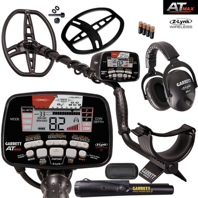 Garrett AT Max Metal Detector Waterproof + Z-Lynk Headphone + Pro Pointer II