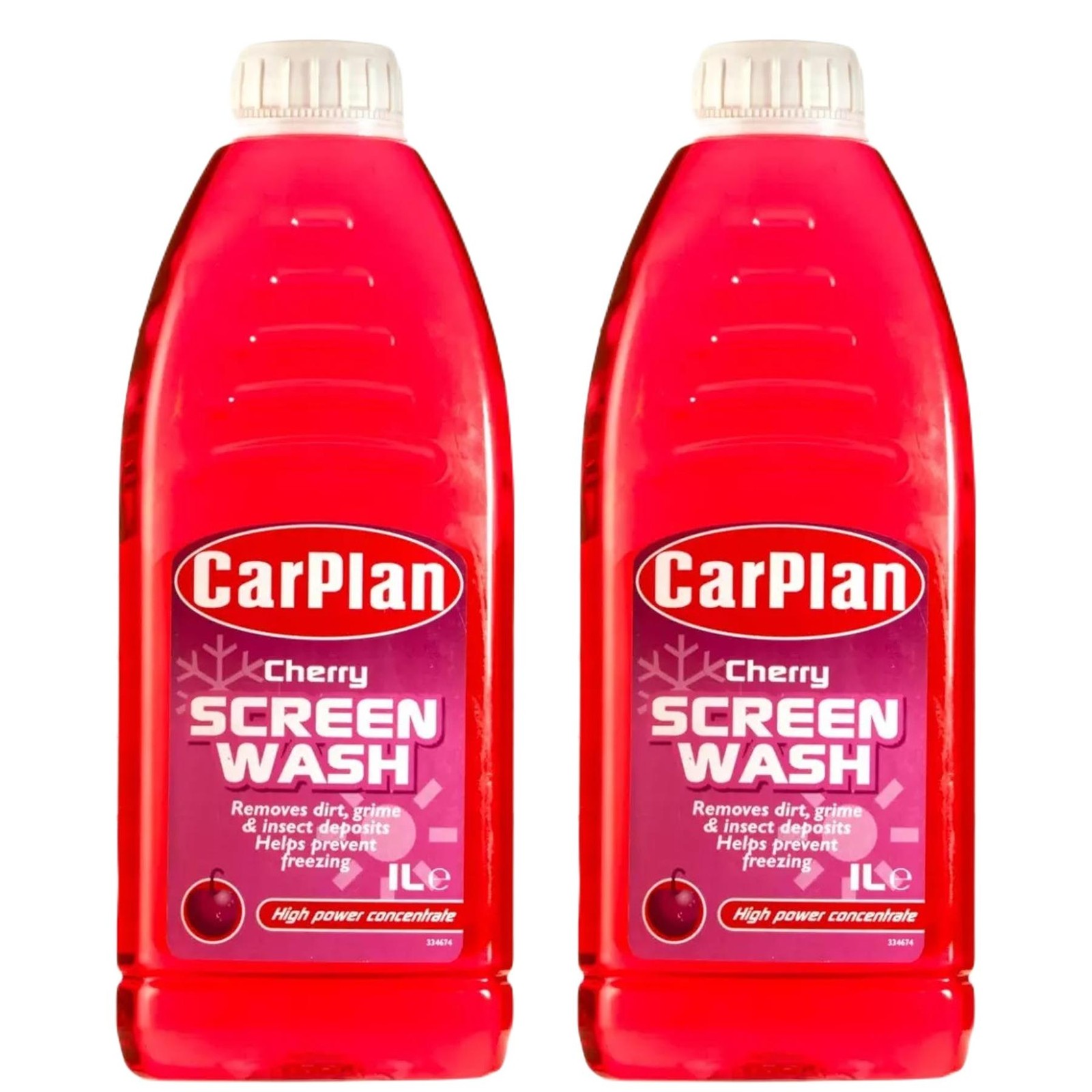 CarPlan Cherry Scented All Seasons Concentrated Screenwash Washer Fluid 1L x2