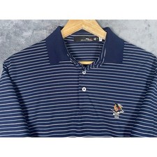 RLX Ralph Lauren Mens Medium Navy Philadelphia Cricket Club Golf Polo Shirt