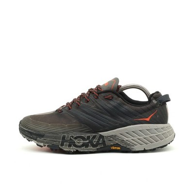 Hoka One Herren Speedgoat 4 Laufschuhe EU 40 2/3 Schwarz Grau Orange 1106525