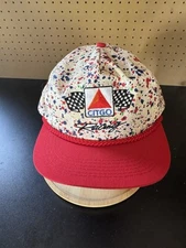 VINTAGE CITGO Petroleum Racing Paint Splatter, Rope Snapback Trucker Hat/Cap