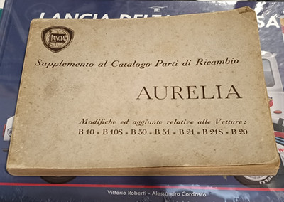 Aurelia Supplemento1951 Spare Parts Catalog B10 B10s B50 B51 B21 B20 B21s