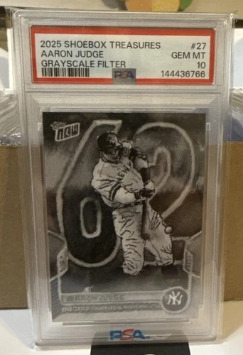 2025 Shoebox Treasures Aaron Judge #27 Grayscale Filter PSA 10 #/75
