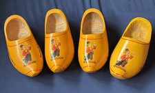 Vintage Heineken Beer Advertising Wooden Carved Clogs / Shoes - Lot Of Four
