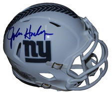 JOHN HARBAUGH signed (NEW YORK GIANTS) mini football helmet BECKETT BW07877