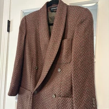 Vintage Harve Benard 100% Wool Blazer Jacket Herringbone Size 8 Women's Lined