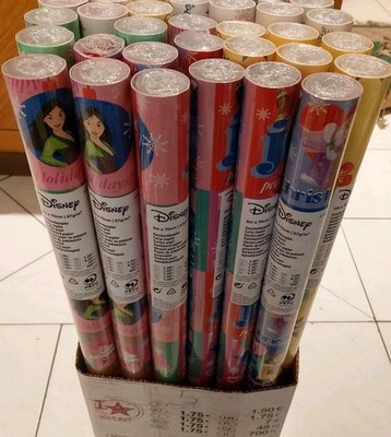 Disney Weihnachtsgeschenkpapier Geschenkpapier 32 Rollen versch. Designs Neu
