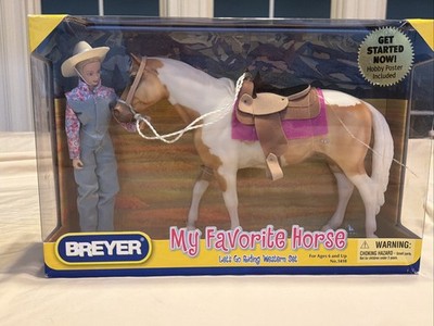 NIB Breyer LETS GO RIDING WESTERN Set  #1410 HORSE with  Western Doll
