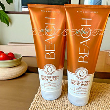 BATH BODY WORKS MOISTURIZING BODY WASH AT THE BEACH 2 PC SET X2 B B WORKS SOAP