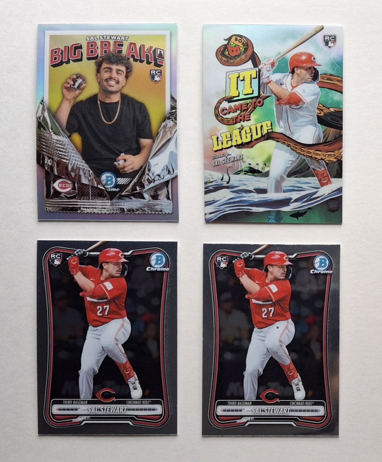 4 card - SAL STEWART - 2026 Bowman Chrome (RC), Rookie insert QTY