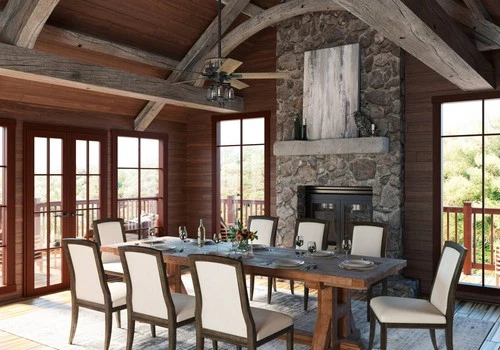 52" Hunter Mt. Vista Natural Iron LED Light Pull Chain Ceiling Fan - Picture 3 of 10