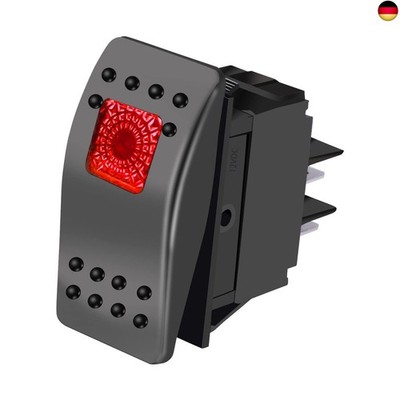 mxuteuk KFZ Auto Schalter 12V beleuchtet Kippschalter wasserdicht rote LED
