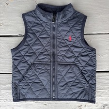 Polo Ralph Lauren Quilted Vest Kids 18M Navy Blue Fleece Lined Down Pony Logo