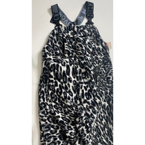 NWT! FREE PEOPLE FP Movement Hit The Slopes Salopette Fleece Overalls Leopard XL - Picture 3 of 17