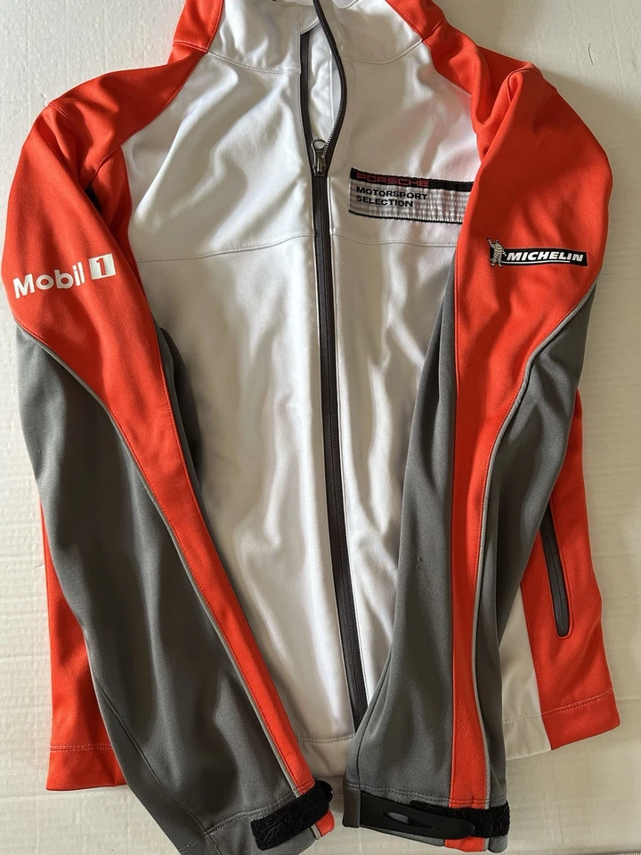 PORSCHE Motorsports Fleece Lined Jacket Orange, Grey, White, Mens XS - Image 3 of 4