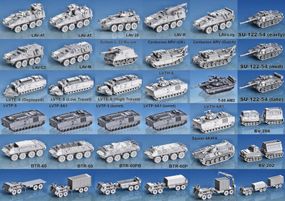 Vol A 3 Pack Modern USA Tanks and Vehicles 1/100 Wargames Tabletop
