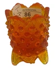 Vintage Glass Hobnail 3" Amberina Footed Toothpick Holder fenton FREE SHIPPING!
