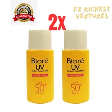 2x  Biore UV Perfect Protect Milk Moisture SPF50+ PA+++ (25ml) Sunscreen New