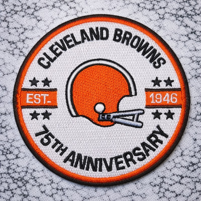 CLEVELAND BROWNS RETRO LOGO NFL EMBROIDERED IRON ON PATCH 3''X3'' FREE SHIPPING