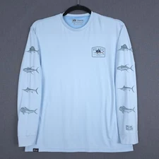 Pelagic Aquatek Who's UR Mahi Long Sleeve Performance Shirt Mens XL Blue UPF 50