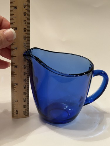 vintage Cobalt Blue Anchor Hocking Creamer Cup 3 3/4" Tall - Picture 4 of 5