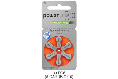 30-Pack Size P13 PowerOne Hearing Aid Batteries