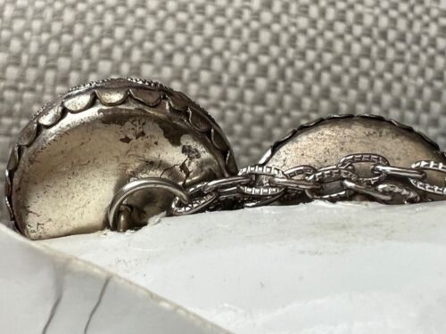 Vintage Bailey Green Elger BGE Art Deco Buttons x2 Silver Metal Jaeger Clasp USA - Picture 23 of 24