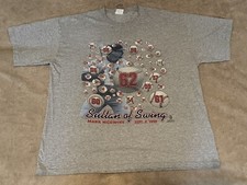 Vintage Starter 1998 MARK MCGWIRE "SULTAN OF SWING" HOME RUN 62 GRAY T-SHIRT XL