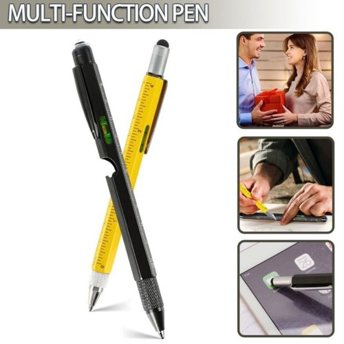 Ruler Multi-Function Pen Metal Ballpoint Pen Gadget Durable Multitool ...