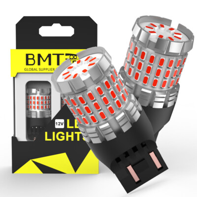 2pcs 7443 7440 LED Bulbs Red Brake Tail Light for Honda Civic Coupe Pure Red