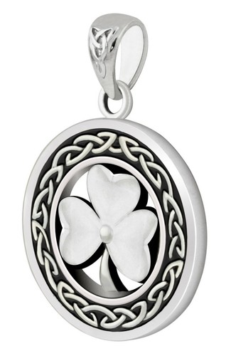 Fascino quadrifoglio d'argento, gioielli ciondolo portafortuna, fascino Irlanda irlandese, fascino trifoglio d'argento a 4 foglie, fascino shamrock del giorno di San Patrizio - Italia