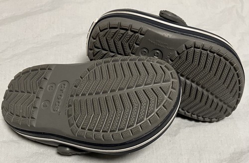 Toddler Crocs Size C 4 Gray Navy And White - Picture 6 of 8