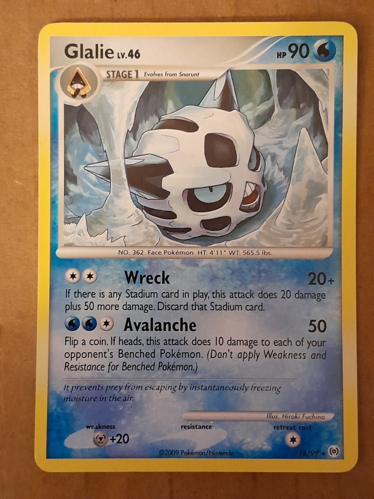 Pokemon Glalie 18/100 Arceus Rare NM-MT See Pictures