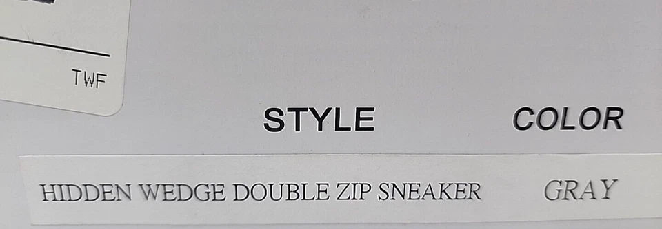 Monroe & Main womens 3" hidden wedge zip sneaker shoe size 8 M gray display NEW - Image 3 of 4