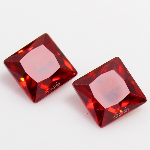 Natural Certified Myanmar Deep Red Ruby 2.00 MM Princess Pair Unheated Gemstone