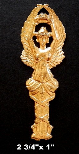 Greek Revival Woman - Ornate Vintage Brass Stampings/ Two Sizes - Picture 4 of 5