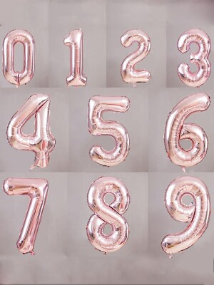 Deko Zahl 7 Luftballon Rosegold