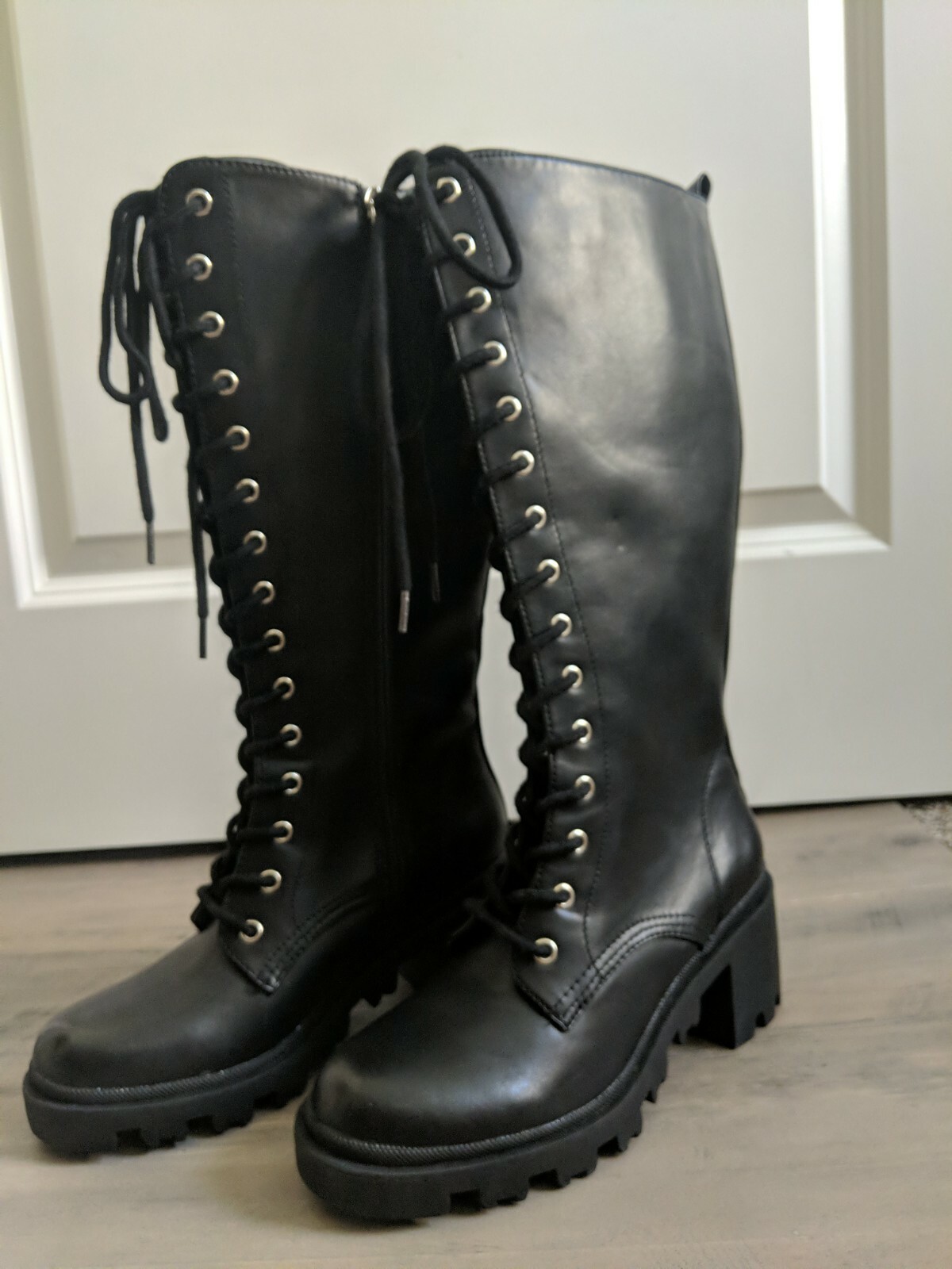 madden girl knee high combat boots