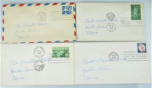 1958 lote mixto de 10 FDC - MONROE, REVERE, JARDINERÍA. ESTADO MINN, JAY, ETC. - Imagen 3 de 8