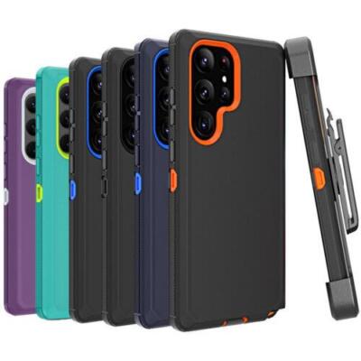 Heavy Duty Hard Case For Samsung Galaxy S24 Ultra/S24 Plus/S24 fit Otterbox Clip