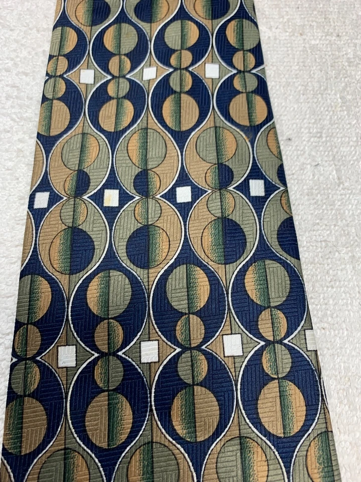 CORBATA HOMBRE EMBAJADOR AZUL MARINO VERDE BEIGE BLANCO 4 X 58 Foto 3 de 4